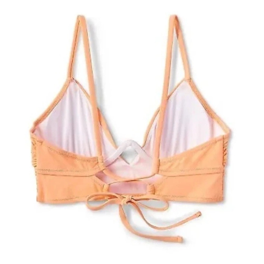 NWT Shade & Shore Orange Longline Shirred Keyhole Underwire Bikini Top - 34D - Picture 12 of 13